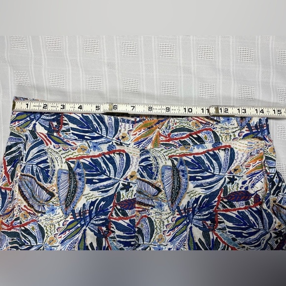 C&C California Linen Wide Leg Crop Pants Tropical Leaf Print Size L - Picture 12 of 12
